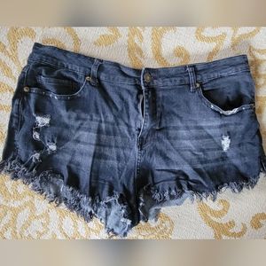 Black Denim Shorts